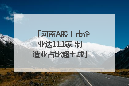 河南A股上市企业达111家 制造业占比超七成