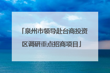 泉州市领导赴台商投资区调研重点招商项目
