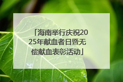 海南举行庆祝2025年献血者日暨无偿献血表彰活动