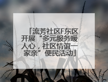 流芳社区F东区开展“多元服务暖人心，社区情谊一家亲”便民活动