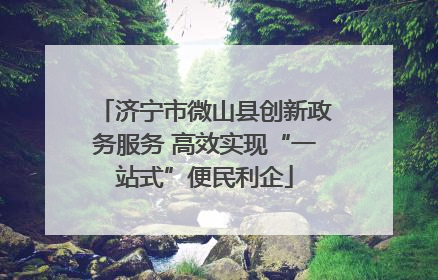 济宁市微山县创新政务服务 高效实现“一站式”便民利企