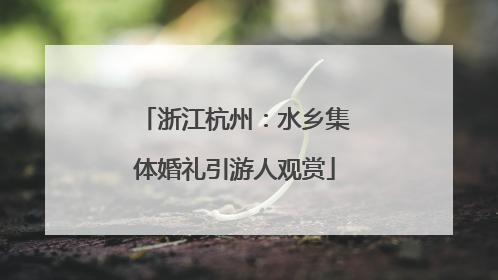 浙江杭州：水乡集体婚礼引游人观赏