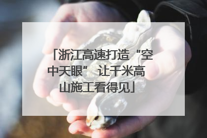 浙江高速打造“空中天眼” 让千米高山施工看得见