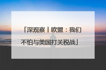 深观察丨欧盟：我们不怕与美国打关税战