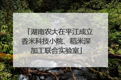 湖南农大在平江成立香米科技小院、稻米深加工联合实验室