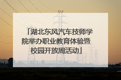 湖北东风汽车技师学院举办职业教育体验暨校园开放周活动