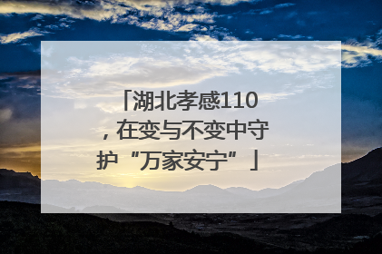 湖北孝感110，在变与不变中守护“万家安宁”