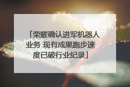 荣耀确认进军机器人业务 现有成果跑步速度已破行业纪录