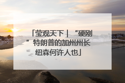 莹观天下｜“硬刚”特朗普的加州州长纽森何许人也