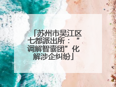 苏州市吴江区七都派出所：“调解智囊团”化解涉企纠纷