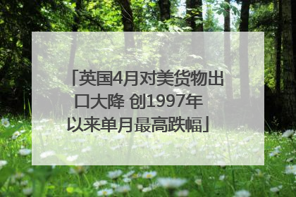 英国4月对美货物出口大降 创1997年以来单月最高跌幅