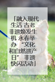 融入现代生活 古老非遗焕发生机 永春举办 “文化和自然遗产日” 非遗快闪活动