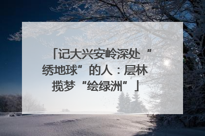 记大兴安岭深处“绣地球”的人：层林揽梦“绘绿洲”
