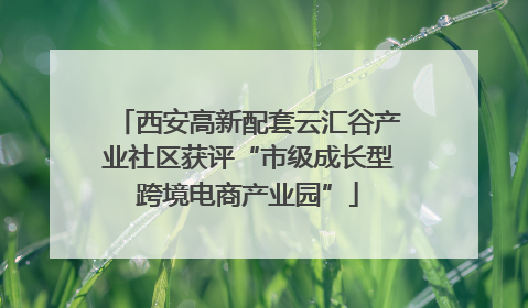 西安高新配套云汇谷产业社区获评“市级成长型跨境电商产业园”
