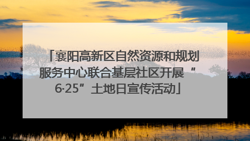 襄阳高新区自然资源和规划服务中心联合基层社区开展“6·25”土地日宣传活动