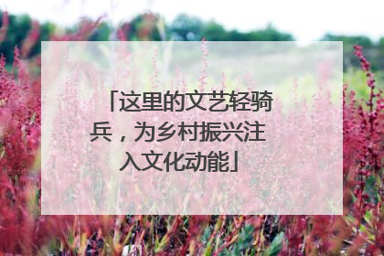 这里的文艺轻骑兵，为乡村振兴注入文化动能