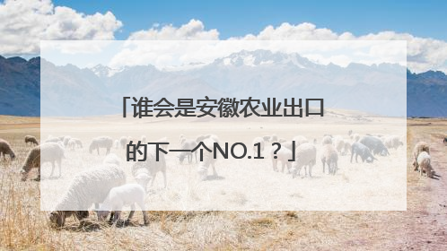 谁会是安徽农业出口的下一个NO.1？