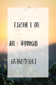 足球丨英超：利物浦庆祝夺冠