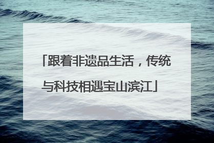 跟着非遗品生活，传统与科技相遇宝山滨江