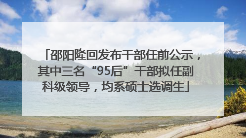 邵阳隆回发布干部任前公示，其中三名“95后”干部拟任副科级领导，均系硕士选调生