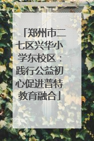 郑州市二七区兴华小学东校区：践行公益初心促进普特教育融合