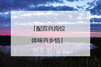 配置真岗位 体味真乡情