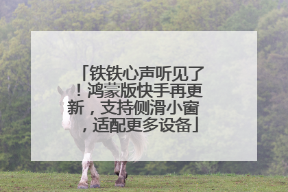 铁铁心声听见了！鸿蒙版快手再更新，支持侧滑小窗，适配更多设备