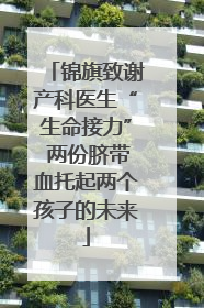 锦旗致谢产科医生“生命接力” 两份脐带血托起两个孩子的未来