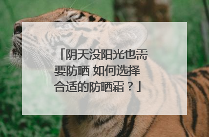 阴天没阳光也需要防晒 如何选择合适的防晒霜？
