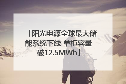 阳光电源全球最大储能系统下线 单柜容量破12.5MWh