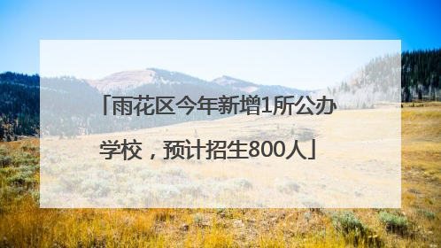 雨花区今年新增1所公办学校，预计招生800人