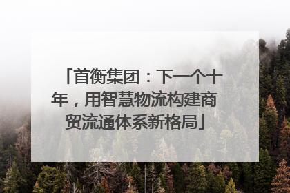 首衡集团：下一个十年，用智慧物流构建商贸流通体系新格局