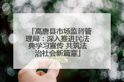 高唐县市场监督管理局：深入推进民法典学习宣传 共筑法治社会新篇章