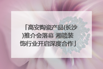 高安陶瓷产品(长沙)推介会落幕 湘赣装饰行业开启深度合作