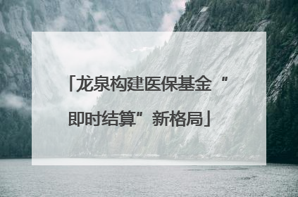 龙泉构建医保基金“即时结算”新格局
