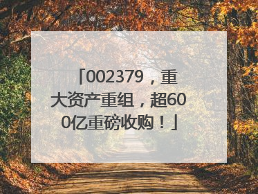 002379，重大资产重组，超600亿重磅收购！