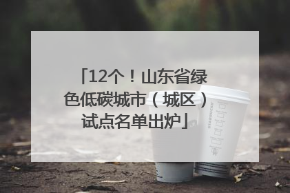 12个！山东省绿色低碳城市（城区）试点名单出炉