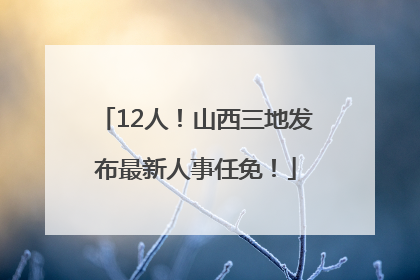 12人！山西三地发布最新人事任免！