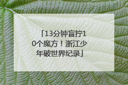 13分钟盲拧10个魔方！浙江少年破世界纪录