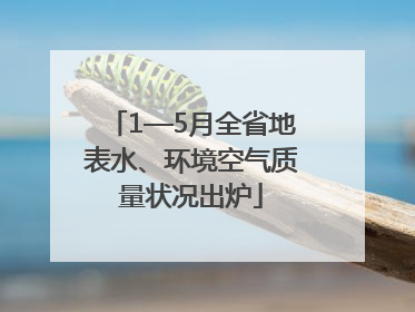 1—5月全省地表水、环境空气质量状况出炉