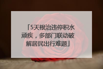 5天根治违停积水顽疾，多部门联动破解居民出行难题