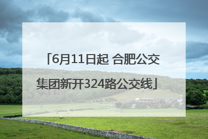 6月11日起 合肥公交集团新开324路公交线