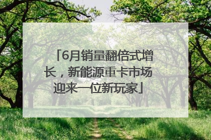 6月销量翻倍式增长，新能源重卡市场迎来一位新玩家