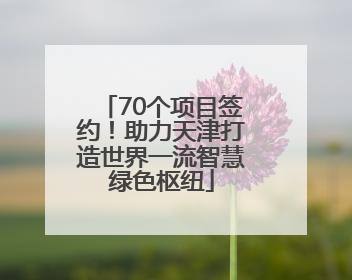 70个项目签约！助力天津打造世界一流智慧绿色枢纽